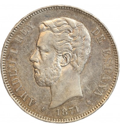 5 Pesetas Amadeo Ier - Espagne Argent