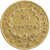 20 Francs Napoléon Ier Tête Nue Revers Republique