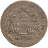 2 Francs Napoléon Empereur Calendrier Grégorien