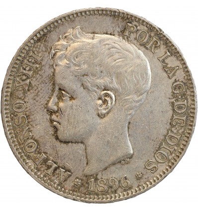 5 Pesetas Alphonse XIII 3ème type Espagne Argent