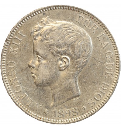 5 Pesetas Alphonse XIII 3ème type Espagne Argent