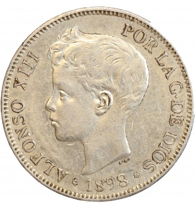 5 Pesetas Alphonse XIII 3ème type Espagne Argent