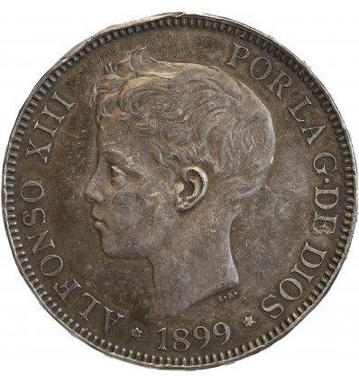 5 Pesetas Alphonse XIII 3ème type Espagne Argent