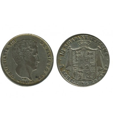 16 Rigsbankskilling Christian VIII Danemark Argent