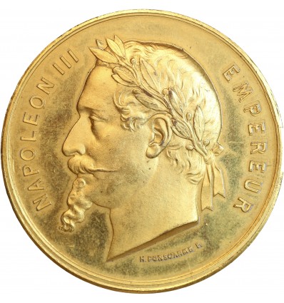 Médaille en Etain Doré - Exposition Universelle