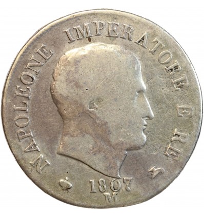 2 Lires Napoleon Imperator Italie Argent - Occupation Française