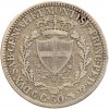 50 Centimes Charles Felix Italie Argent - Sardaigne