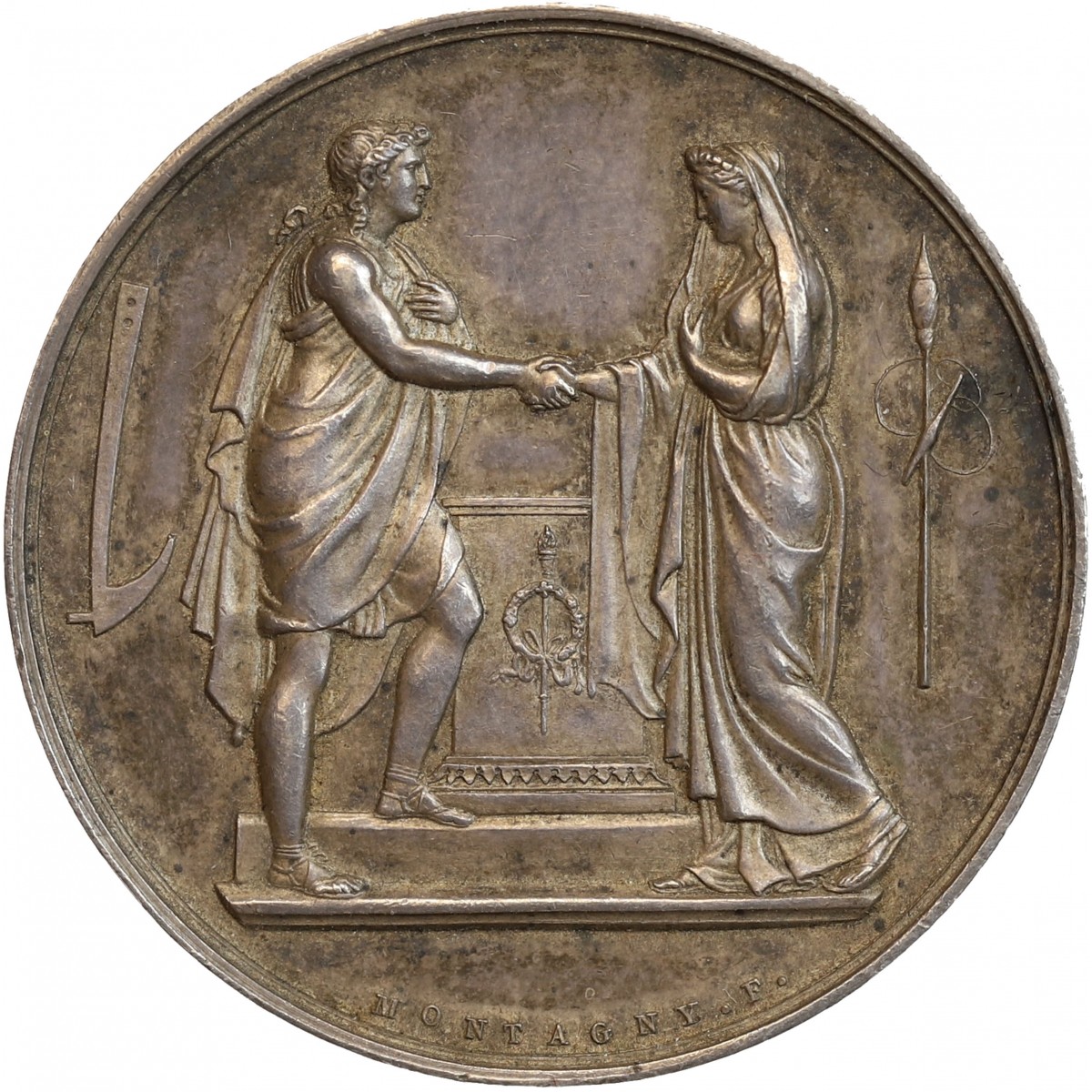 Médaille Jeton De Mariage En Argent – Pièce De Collection – France
