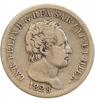 1 Lire Charles Felix Italie Argent - Sardaigne