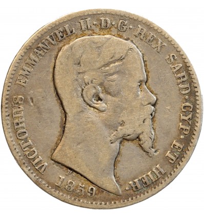 1 Lire Victor Emmanuel II Italie Argent Sardaigne