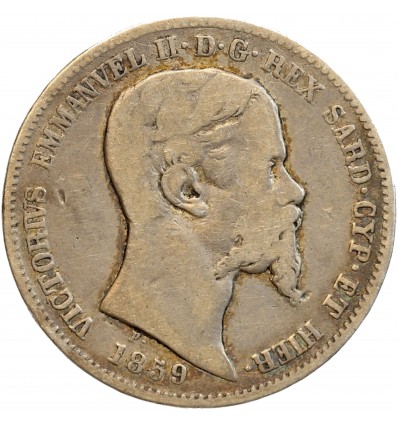 1 Lire Victor Emmanuel II Italie Argent Sardaigne