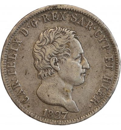 5 Lires Charles Felix Italie Argent - Sardaigne