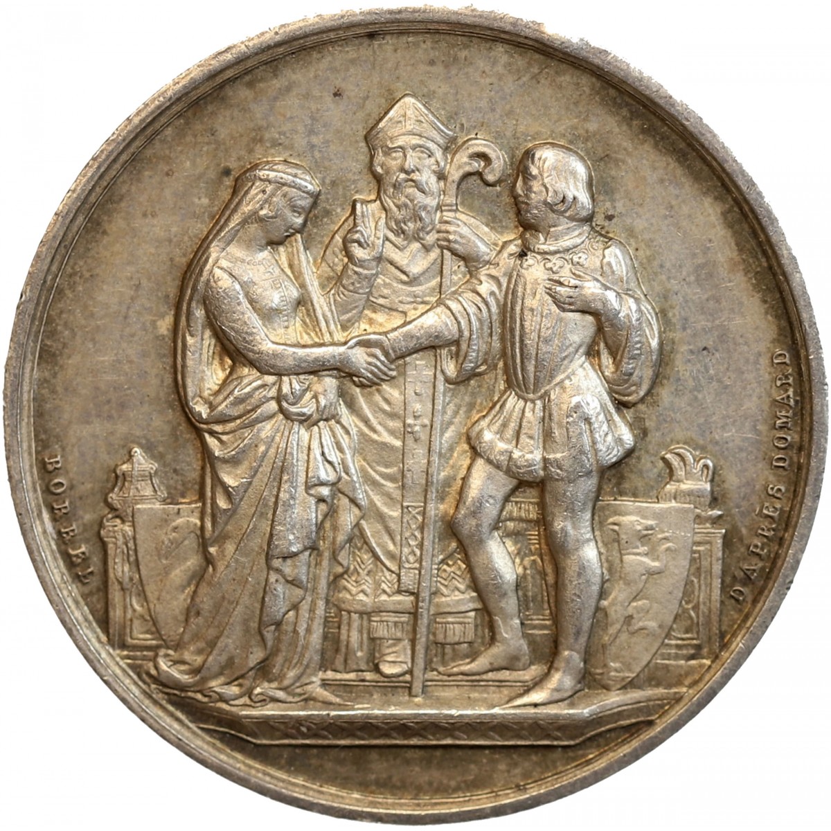 Médaille Jeton De Mariage En Argent – Pièce De Collection – France