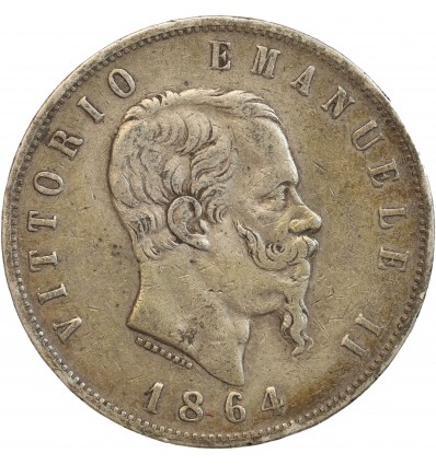 5 Lires Victor Emmanuel II Italie Argent - Italie Réunifiée