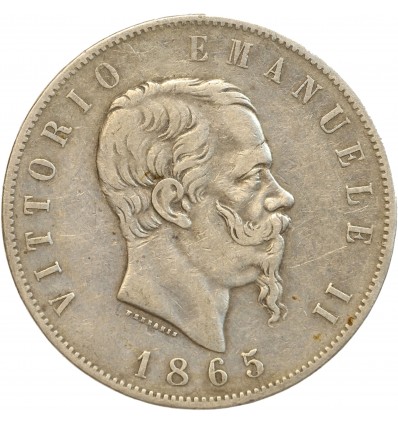 5 Lires Victor Emmanuel II Italie Argent - Italie Réunifiée