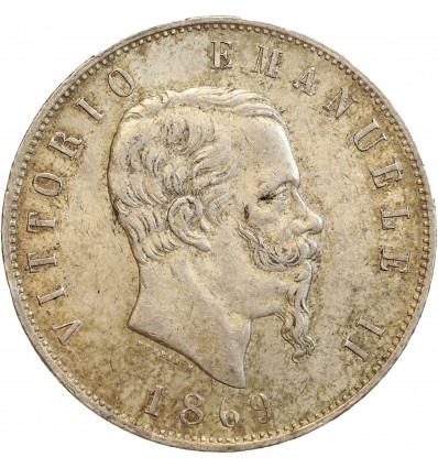 5 Lires Victor Emmanuel II Italie Argent - Italie Réunifiée