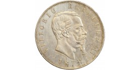 5 Lires Victor Emmanuel II Italie Argent - Italie Réunifiée