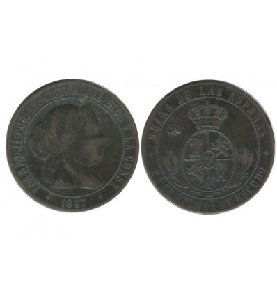 2 1/2 Centimos Isabelle II Espagne