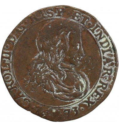 Jeton Duché de Brabant Charles II d'Espagne - Pays-Bas Espagnols Cuivre