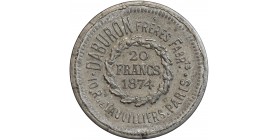 20 Francs en Carton Galvanisé Marque Marie Daburon Frères