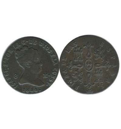 8 Maravedis Isabelle II Espagne