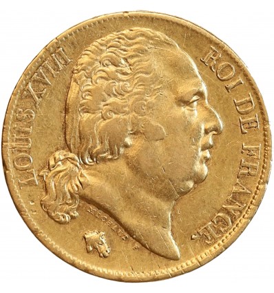20 Francs Louis XVIII Buste Nu