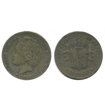 1 Peseta Alphonse XIII Espagne Argent