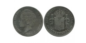 1 Peseta Alphonse XIII Espagne Argent