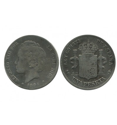 1 Peseta Alphonse XIII Espagne Argent