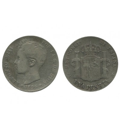 1 Peseta Alphonse XIII Espagne Argent