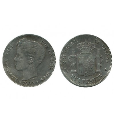 1 Peseta Alphonse XIII Espagne Argent