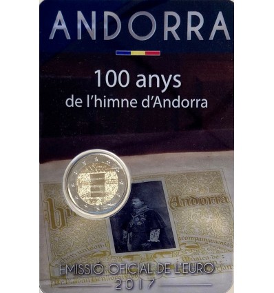 2 Euros Commemoratives Andorre 2017 - Hymne National