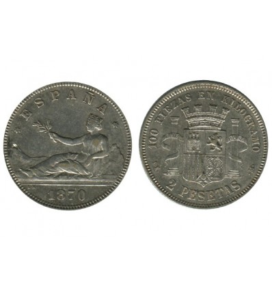 2 Pesetas Espagne Argent