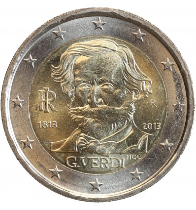 Pièce de 2 euros Italie 2013 commémorant le 200ème anniversaire de la naissance de Giuseppe Verdi