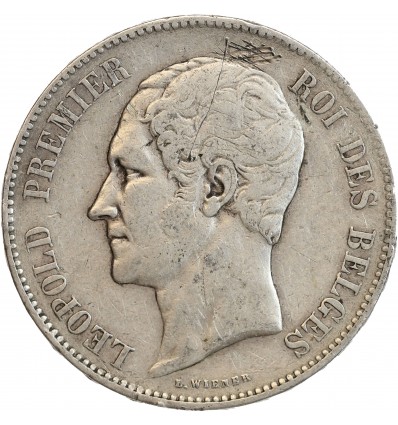 5 Francs Leopold Ier Tête Nue - Belgique Argent