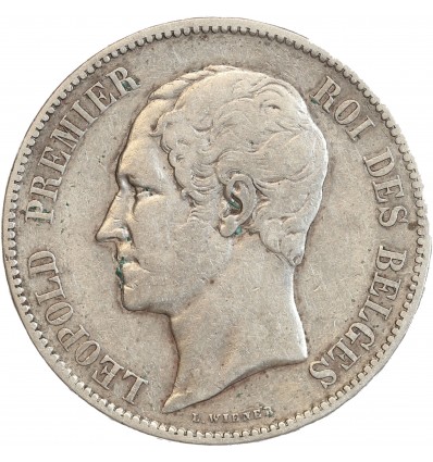 5 Francs Leopold Ier Tête Nue - Belgique Argent
