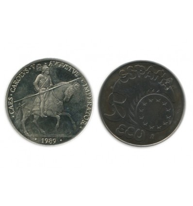 5 Ecus Espagne Argent Charles Quint à cheval