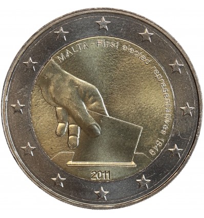 2 Euros Malte 2011 - Premiers représentants maltais 1849