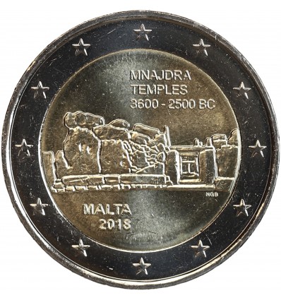 2 Euros Malte 2018 - Temples de Mnajdra