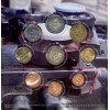 Série B.U. (type II) comprenant 9 pièces de la 1 cent à  la 2€, avec deux pièces de 2€ commémoratives