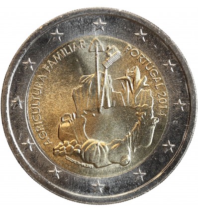 Pièce de 2 euros Portugal 2014 commémorant l'année internationale de l'agriculture familiale