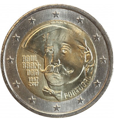 Pièce de 2 euros Portugal 2017 commémorant le 150ème anniversaire de Raul Brandao