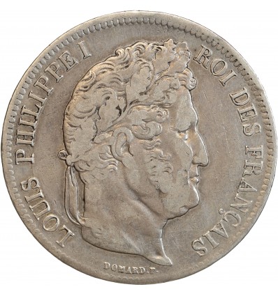 5 Francs Louis-Philippe Ier Tête Laurée Tranche En Relief