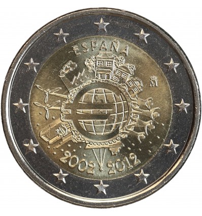 2 Euros Espagne 2012 - 10ème Anniversaire de l'Euro
