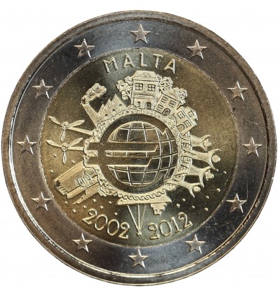 2 Euros Malte 2012 - 10ème Anniversaire de l'Euro