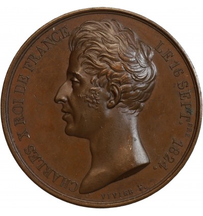 Médaille en bronze, Avènement de Charles X le 16 septembre 1824