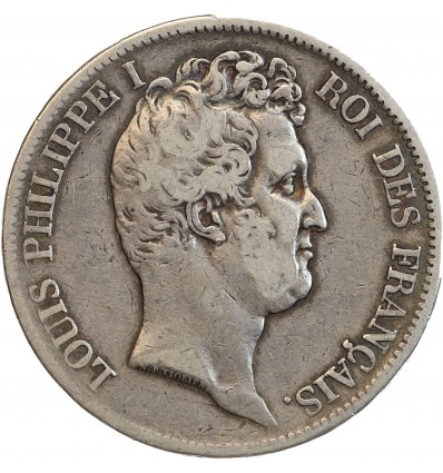 5 Francs Louis-Philippe Ier Tête Nue - Tranche en Creux