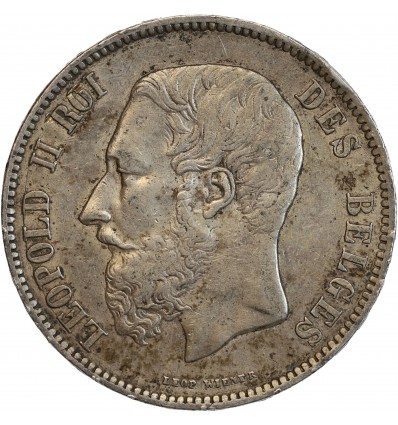 5 francs Léopold II - Belgique Argent