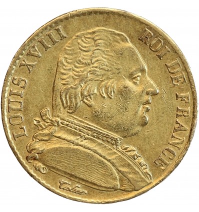 20 Francs Louis XVIII Buste Habillé