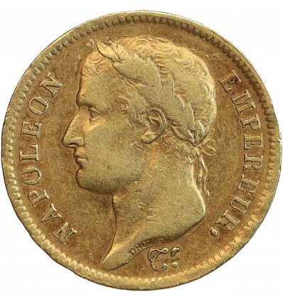 40 Francs Napoléon Ier Tête Laurée Revers Empire Variété A sur Coq